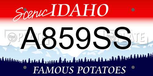 A859SS Idaho License Plate