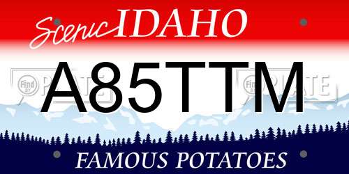 A85TTM Idaho License Plate