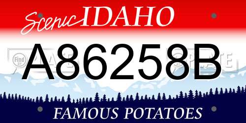 A86258B Idaho License Plate