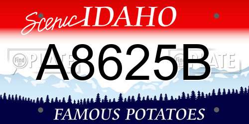 A8625B Idaho License Plate