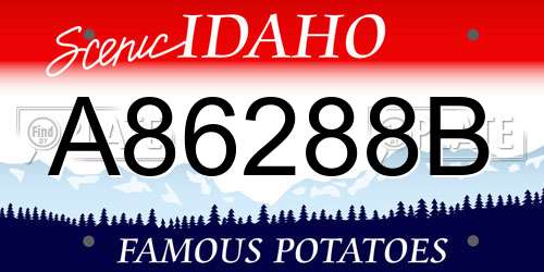 A86288B Idaho License Plate