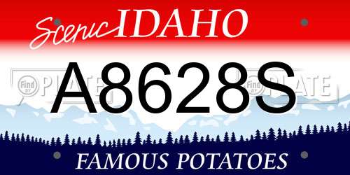 A8628S Idaho License Plate