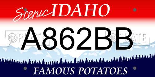 A862BB Idaho License Plate