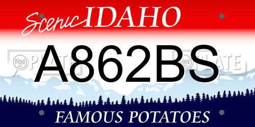 A862BS Idaho License Plate
