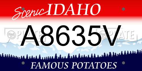 A8635V Idaho License Plate