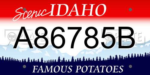 A86785B Idaho License Plate