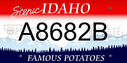 A8682B Idaho License Plate