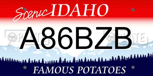 A86BZB Idaho License Plate