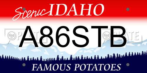 A86STB Idaho License Plate