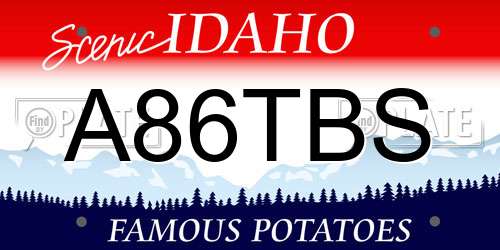 A86TBS Idaho License Plate