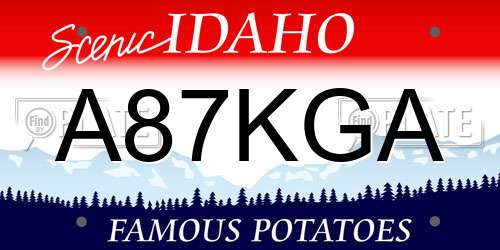 A87KGA Idaho License Plate