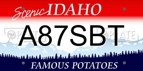 A87SBT Idaho License Plate