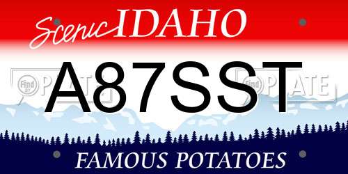 A87SST Idaho License Plate