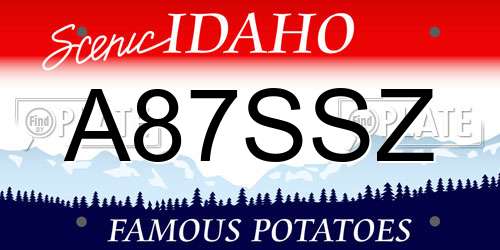 A87SSZ Idaho License Plate