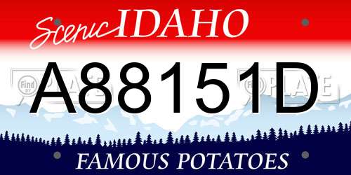 A88151D Idaho License Plate