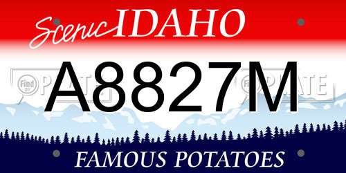 A8827M Idaho License Plate