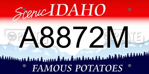 A8872M Idaho License Plate