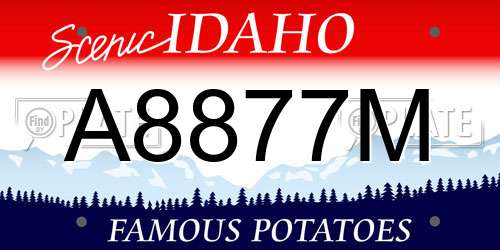 A8877M Idaho License Plate