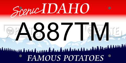 A887TM Idaho License Plate
