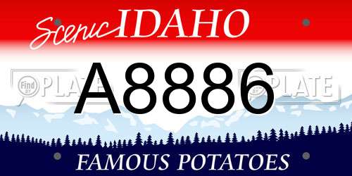 A8886 Idaho License Plate