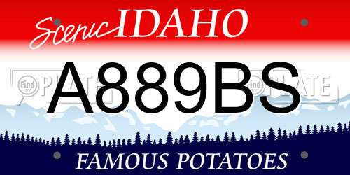 A889BS Idaho License Plate