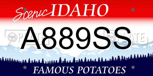 A889SS Idaho License Plate