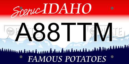 A88TTM Idaho License Plate