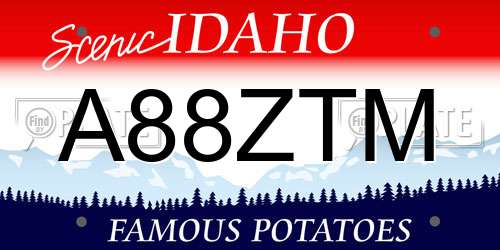 A88ZTM Idaho License Plate