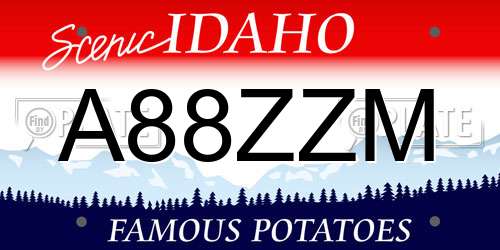 A88ZZM Idaho License Plate