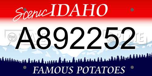 A892252 Idaho License Plate