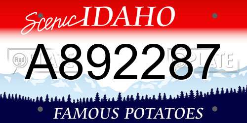 A892287 Idaho License Plate