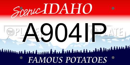 A904IP Idaho License Plate