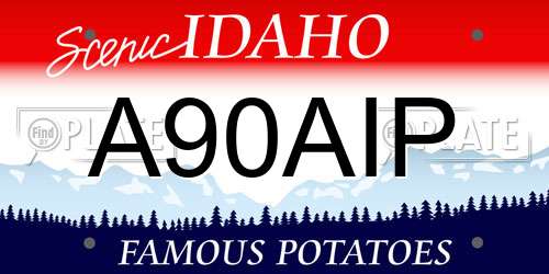 A90AIP Idaho License Plate