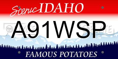 A91WSP Idaho License Plate