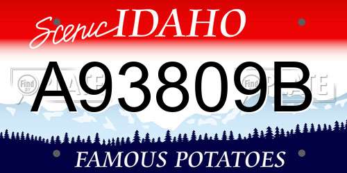 A93809B Idaho License Plate