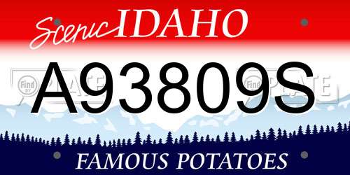 A93809S Idaho License Plate