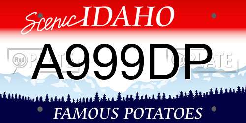 A999DP Idaho License Plate