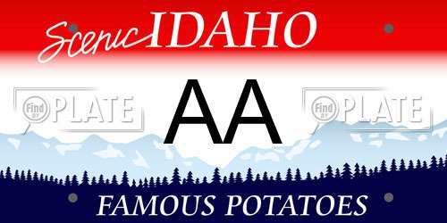 AA Idaho License Plate