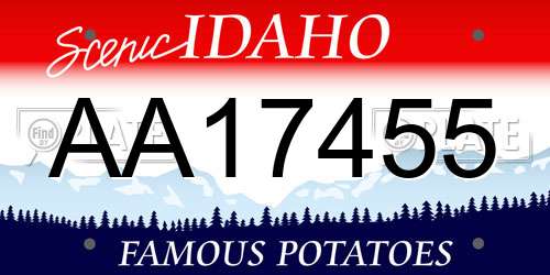 AA17455 Idaho License Plate
