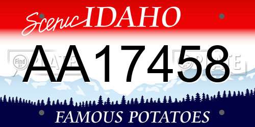 AA17458 Idaho License Plate