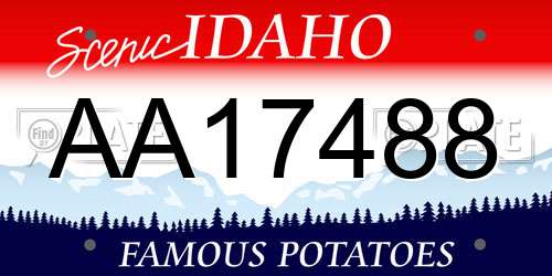 AA17488 Idaho License Plate