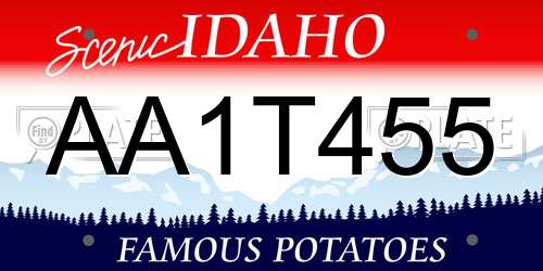 AA1T455 Idaho License Plate