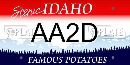 AA2D Idaho License Plate