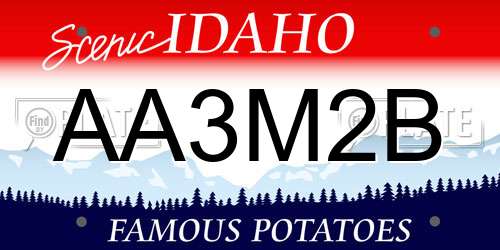 AA3M2B Idaho License Plate
