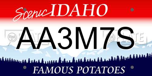 AA3M7S Idaho License Plate