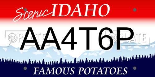 AA4T6P Idaho License Plate