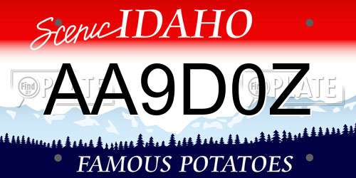 AA9D0Z Idaho License Plate
