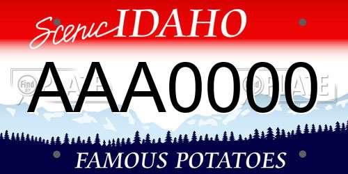 AAA0000 Idaho License Plate