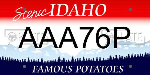 AAA76P Idaho License Plate