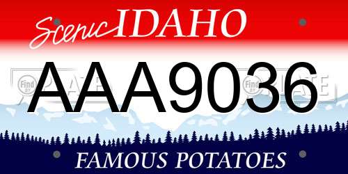 AAA9036 Idaho License Plate